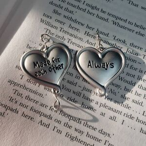 2 Silver Hearts for Chain Necklace